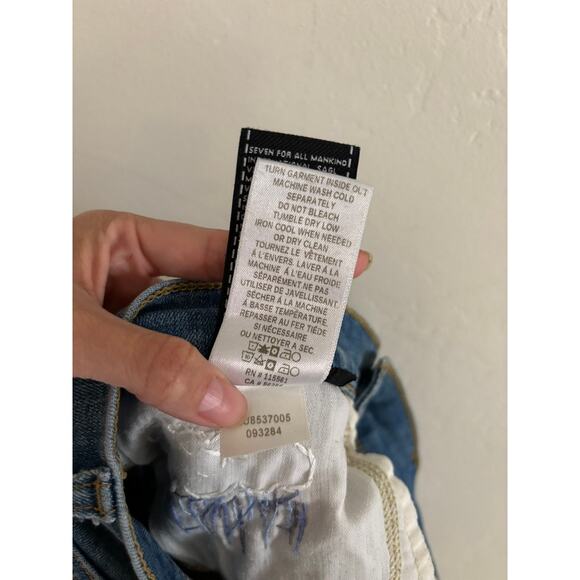 7 For All ManKind Jeans Women's 27 Roxanne Ankle Skinny Blue Denim Embroidered - Picture 14 of 14